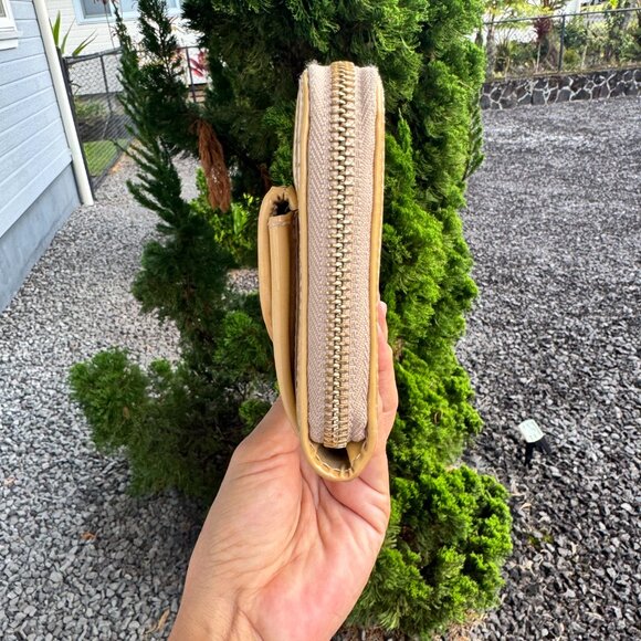 Chloe Wallet (FLAWS) Purse Long Wallet Authentic Beige Mustard Yellow - Picture 11 of 13